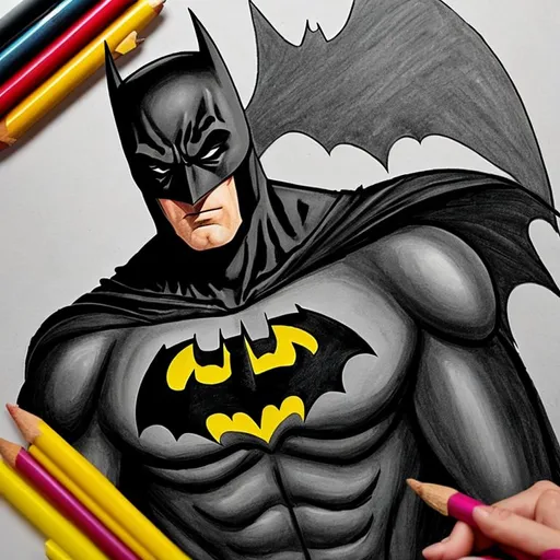 Prompt: draw black batman