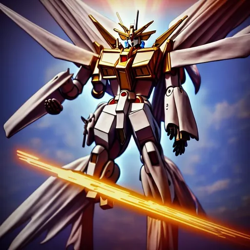 8k, hdr, godly ultimate elaborate gundam holding fir... | OpenArt