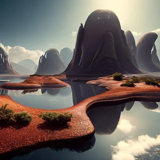 Prompt: A beautiful vista of a breathtaking, alien world with alien architecture.
