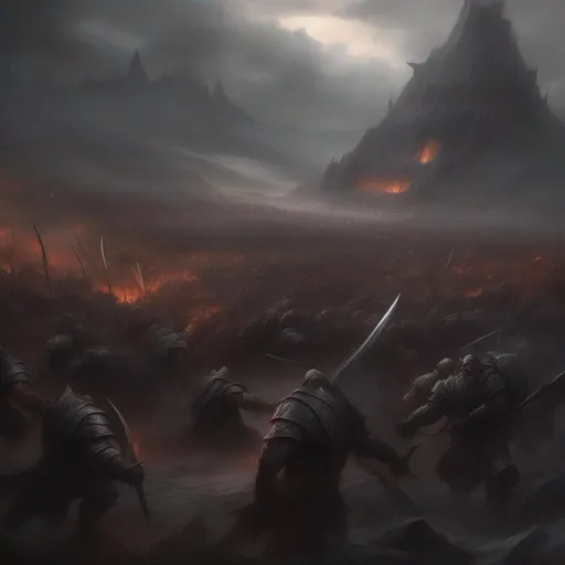 Prompt: Dark fantasy world, battlefield, big battle of two armies, drawn in oil
Orcs, goblins
Humans
Close look