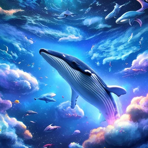 Prompt: 3d whale space stars sea