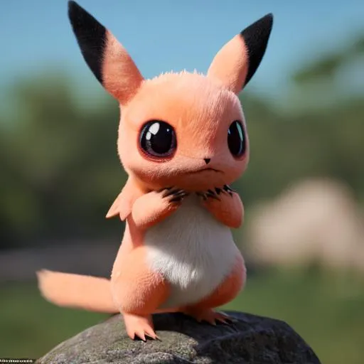 cute, real-life pokemon, photorealistic, 4k, super c...