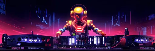 Prompt: ai Robot as a dj with dancing happy people, perfect composition, hyperrealistic, super detailed, 8k, high quality, trending art, trending on artstation, sharp focus, studio photo, intricate details, highly detailed, cyberpunk, by greg rutkowski