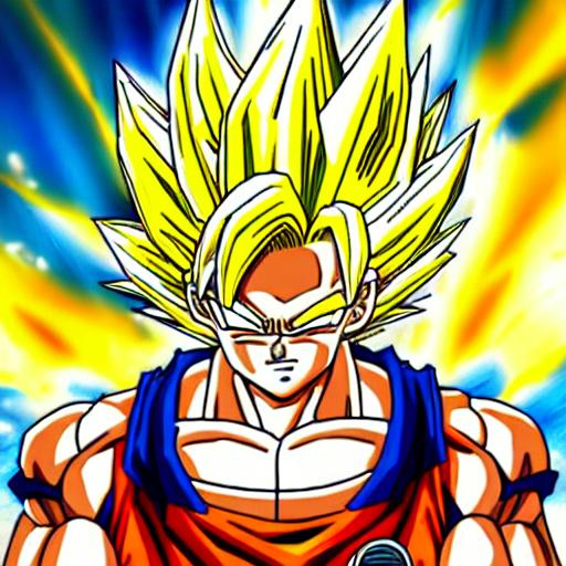 Super Saiyan 3 Goku, Anime, Good shading, Yellow Aur...