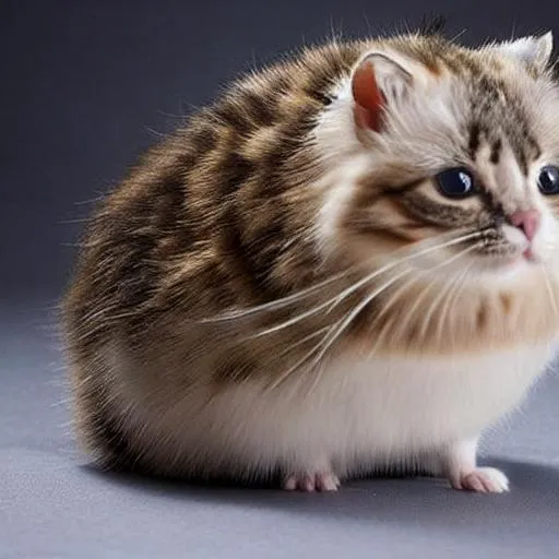 Prompt: cat with hamster body