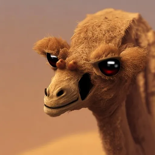 Prompt: a spider disguised as a camel

