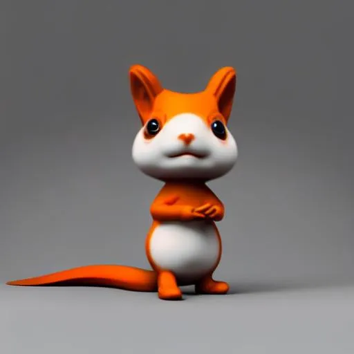 Prompt: tiny {squirrel } toy, standing character, smooth lighting, no color, skottie young, 2d blender render, polycount, modular constructivism, pop surrealism, physically based rendering, square image, walker