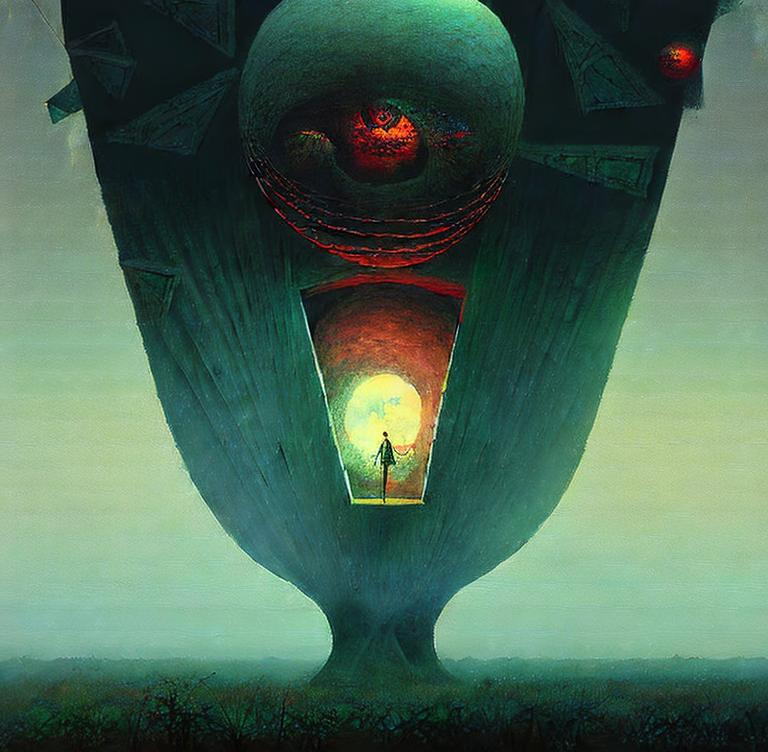 Beyond the Void by Zdzisław Beksiński Digital Illust... | OpenArt