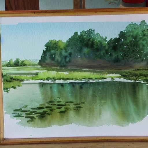 watercolour painting of a pond | OpenArt