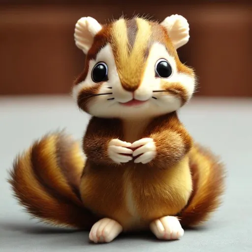 Prompt: a cute chipmunk plush toy