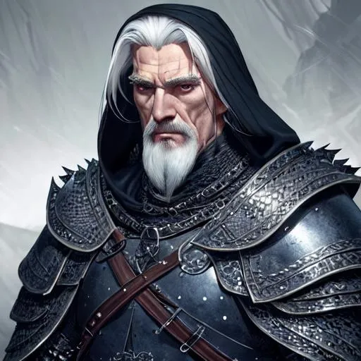 Prompt: #Tiel# character, older muscular man with pale skin, [hair] long black hair, goatee, {clothes} chainmail armour, dark blue cloak, fantasy, perfect composition, hyperrealistic, super detailed, 8k, high quality, trending art, trending on artstation, sharp focus, studio photo, intricate details, highly detailed