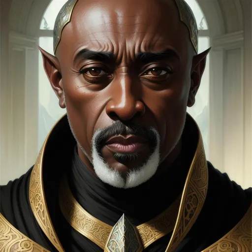 portrait of jesse lee peterson as an Dark elf cleric...