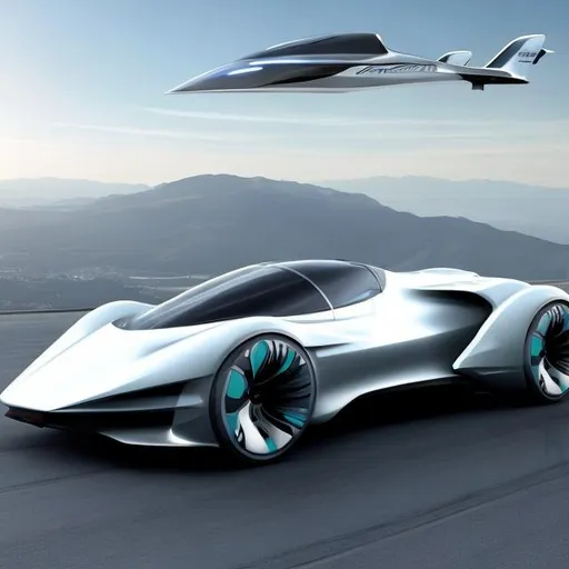 Prompt: Create a futuristic and aerodynamic concept car called the "AeroStream X1." This electric vehicle is a two-seater sports car designed for high-performance and eco-conscious driving. The car's sleek lines, innovative features, and cutting-edge technology make it a unique and eye-catching vehicle