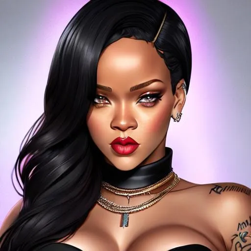 Prompt: Rihanna as a villain, pregnant , Hyper realistic, detailed face 