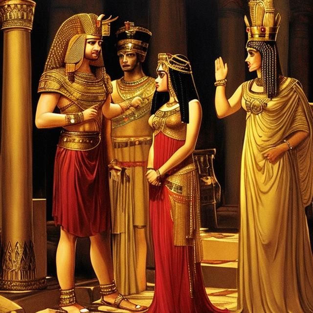 The secret and romantic meeting of Queen Cleopatra i...