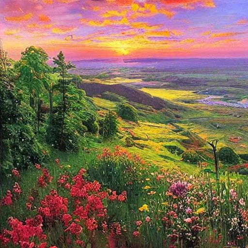 Prompt: Minnesota, landscape, sunset, beautiful artwork by Peder Mork Monsted