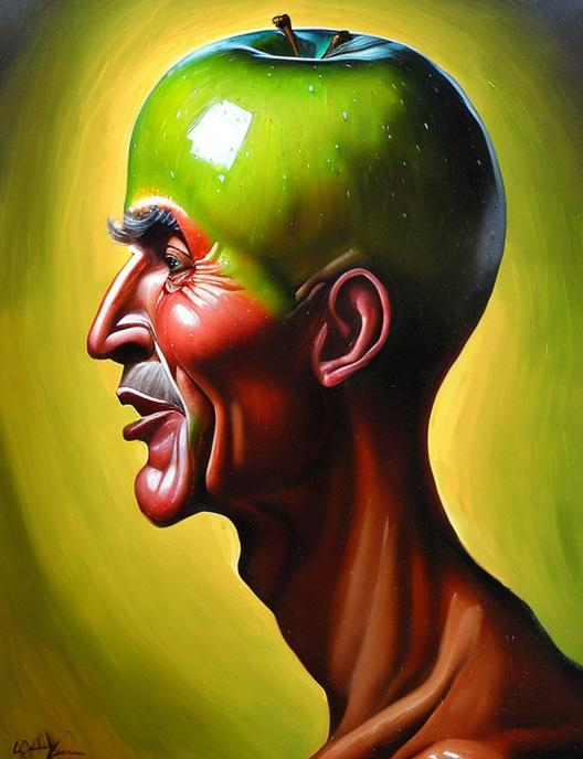 Man With Apple Head Oil Painting OpenArt Image PdSZHoie 1706436735802 Raw