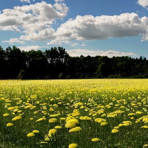 Prompt: A field of dandelions 
