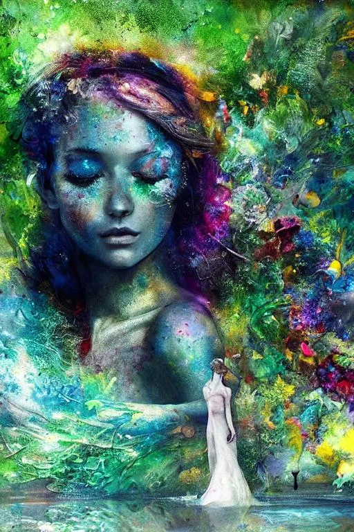 Prompt: Acrylic art, photofinish, super clear resolution, mother nature by Yossi kotler, Anna Dittmann, Catrin Welz-Stein , Kaia Coopman, Endre Penovac . Highly detailed, Cinematic smooth, Figurative Art, intricate details, beautiful, cinematic quality, photofinish oil painting, iridescent colors, 4k. 