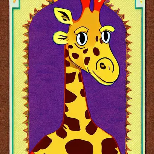 Prompt: james the giraffe children's story book cover the giraffe of wonders