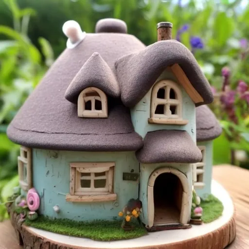 Prompt: a cute cottage for mice made from a teapot