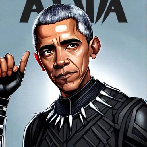 Prompt: Barack Obama as black panther the superhero