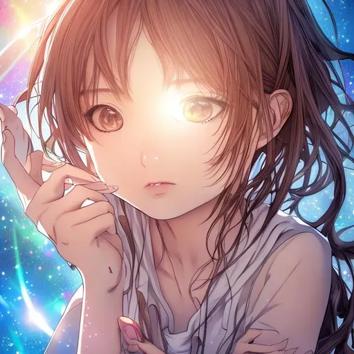 Prompt: (Ajin: Demi-Human:1.2) anime style, anime girl in the summer doing magic, 1 girl, detailed skin texture, beautiful detailed, lens flare, colorful, masterpiece, best quality, ultra detailed, illustration, 