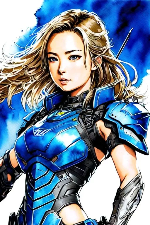 Prompt: (((Yoji Shinkawa))), sticker of ultra detailed portrait of Emily VanCamp in blue holy armor,  high quality cell shaded illustration in post apocalyptic style by Yoji Shinkawa, ((full body)), dynamic pose, perfect anatomy, centered, freedom, soul, blue long hair, approach to perfection, cell shading, 4k , cinematic dramatic atmosphere, watercolor painting, global illumination, detailed and intricate environment, artstation, concept art, fluid and sharp focus, volumetric lighting, cinematic lighting, Art by Yoji Shinkawa,