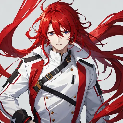 Prompt: Zerif 1male (Red side-swept hair covering his right eye) 8K, UHD, best quality, 