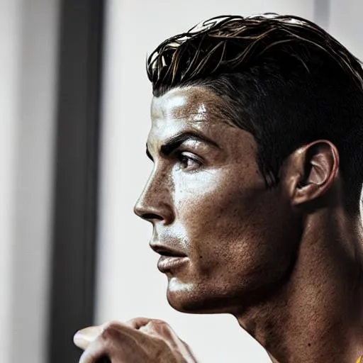 Prompt: Cristiano Ronaldo, cinematic, realistic, photoreal, trending on artstation, sharp focus, studio photo, intricate details, highly detailed