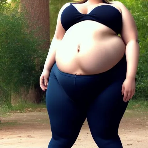 Big belly bulges, tight belly, tight leggings, fat