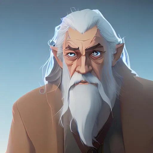 Prompt: Gandalf, anime art style