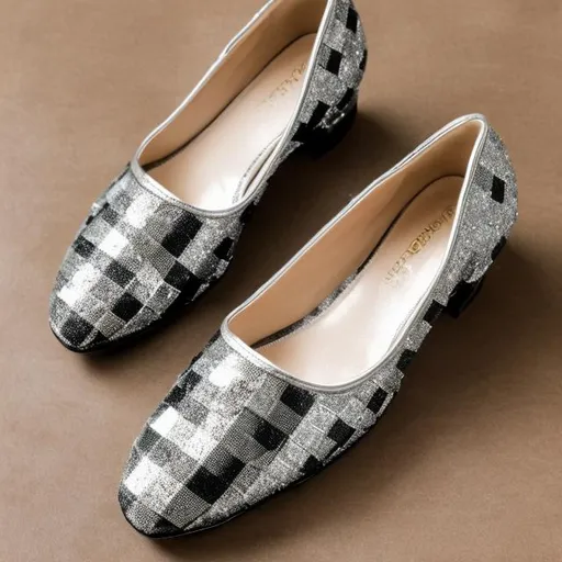 Prompt: Shoe checkered sparkle