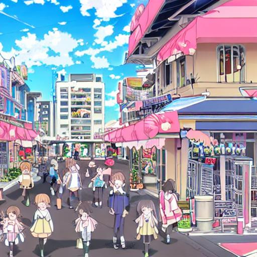 a cute anime city | OpenArt