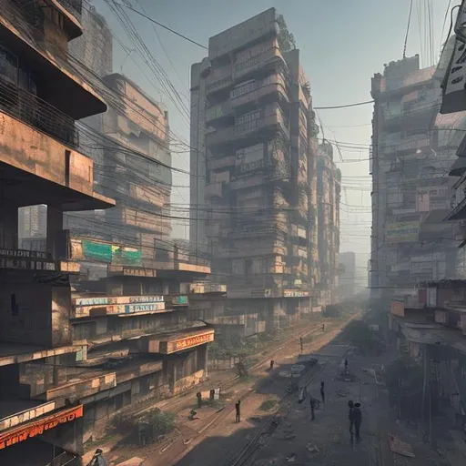 Prompt: Dystopian India
Urban architecture, cyberpunk style 