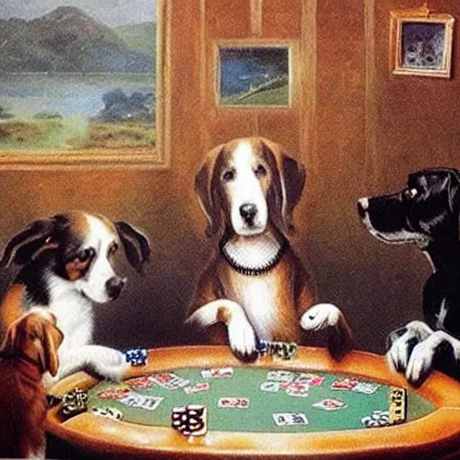 Prompt: Dogs Playing Poker



