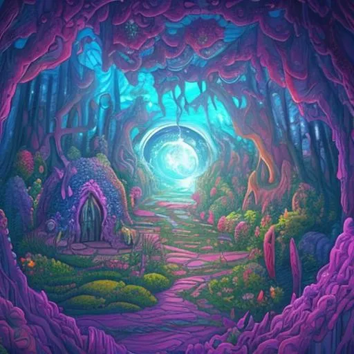 Prompt: A magical trans dimensional hideout place I hold  in my mind.