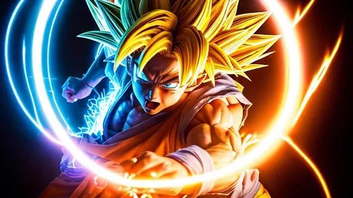 Wallpaper goku, anime art, glowing eyes and hair desktop wallpaper