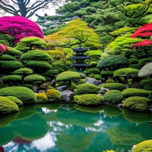Prompt: Beautiful Aliens in a Japanese Garden.