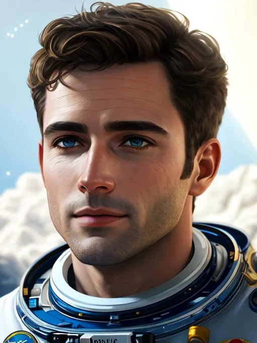 Prompt: create most beautiful photograph of most beautiful fictional,male astronaut, extremely, detailed environment, detailed background, intricate, detailed skin, natural colors , professionally color graded, photorealism, 8k, moody lighting.