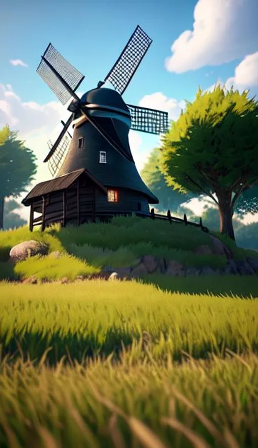 Prompt: environment art, 4k highly detailed, windmill, Full hd, 16k octane render, grass, ray tracing, unreal engine, 3d, art, high detail, 