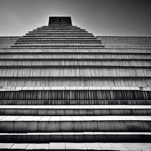 Prompt: a ziggurat, brutalist architecture 