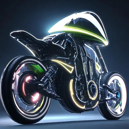 Prompt: cybernetic extraterrestrial flying race bike of another dimension with plasma propulsors