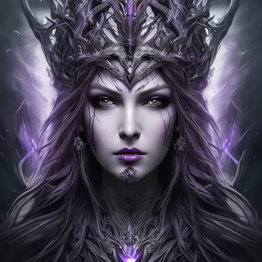 Purple goddess of the dark forest beautiful hyper re...