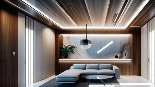 Prompt: modern futuristic interior with liminal space. cinematic lighting, soft color palette, after effects, lightroom, hyperrealistic, futuristische Elements, mediterrane. Architectural magazin picture. Cinematic. Wood and Stone, modern futuristic Style.
