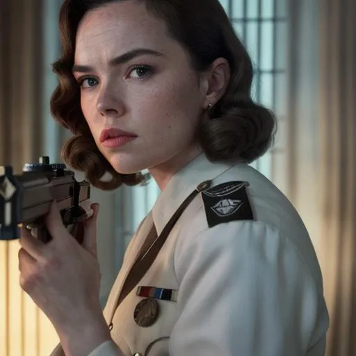 Prompt: Daisy Ridley as Ilsa Lund in Casablanca, 4K, Very Detailed, 