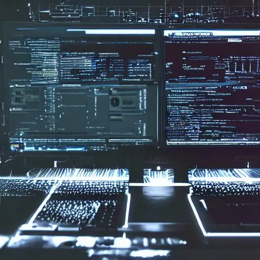 Prompt: dark, programming, aesthetic, future, focus