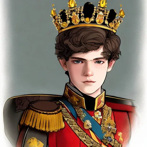 Prompt: His Imperial Highness 
The Crown Prince, 
Tyler Von Tarr Tertius
In his teenage years
being crowned