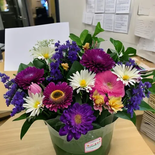 flowers to give a friend who started an intern role. OpenArt