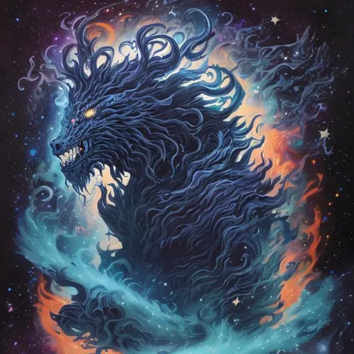 Prompt: a cosmic beast with a sword